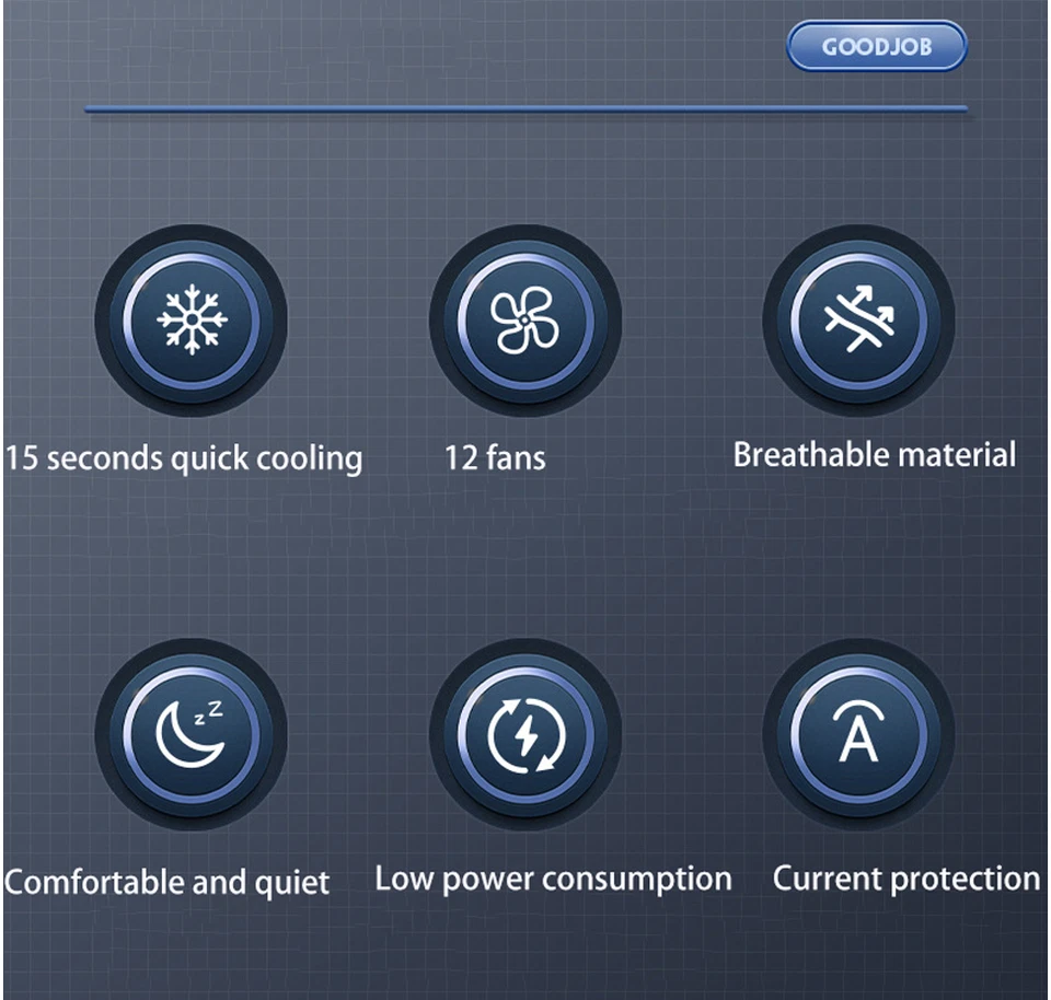 2 * Cojín de masaje fresco de verano ventilador ventilación cojín sábana asiento de coche refrigeración 12 V Foto 4 de 4