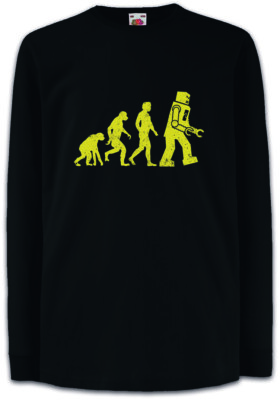 THE BIG BLACK ROBOT EVOLUTION BANG Kinder Langarm T-Shirt Cooper Roboter
