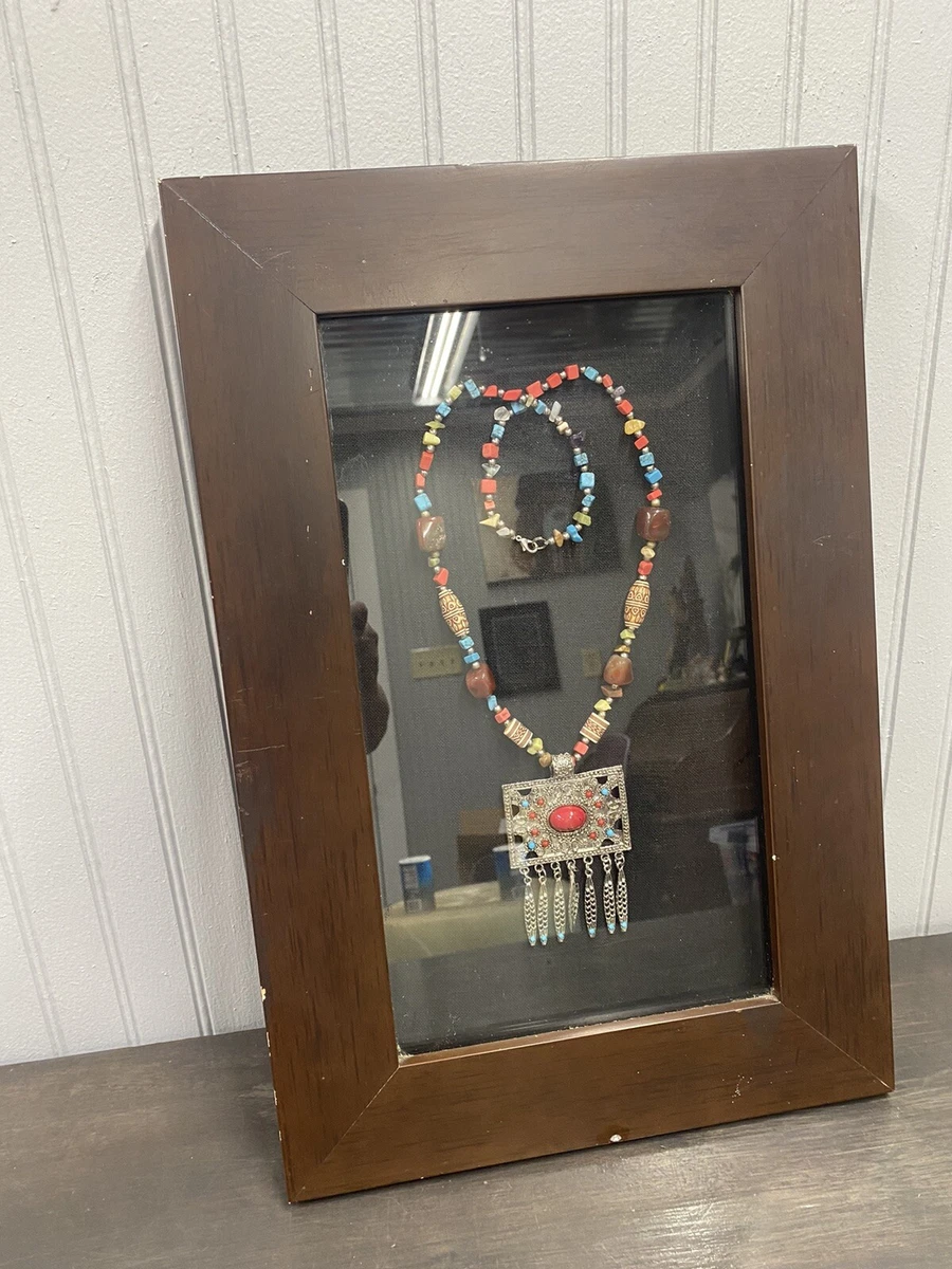 Framed necklace wall art sale