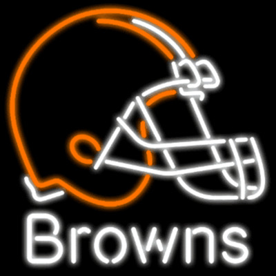 Cleveland Browns Helmet Man Cave 20''x16'' Neon Sign Lamp Light Sports Real Glass