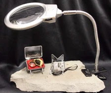 3 Microscope Rock Geode Mineral Fossil Agate Kit Magnifier LED Lamp Magnifying 