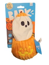 BARK Eek-A-Boo Pumpkin Plush Dog Toy, Multicolor, for Dogs of All Sizes