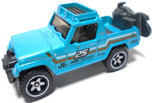 2013 Hot Wheels 1967 Jeepster Commando Blue Diecast 3 Pickup Truck W Motorcycle