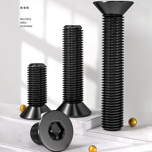 Vis à tête plate Utrathin hexagonales intérieures noires 304 inox M3 M4 M5 - M20 - Photo 4/5