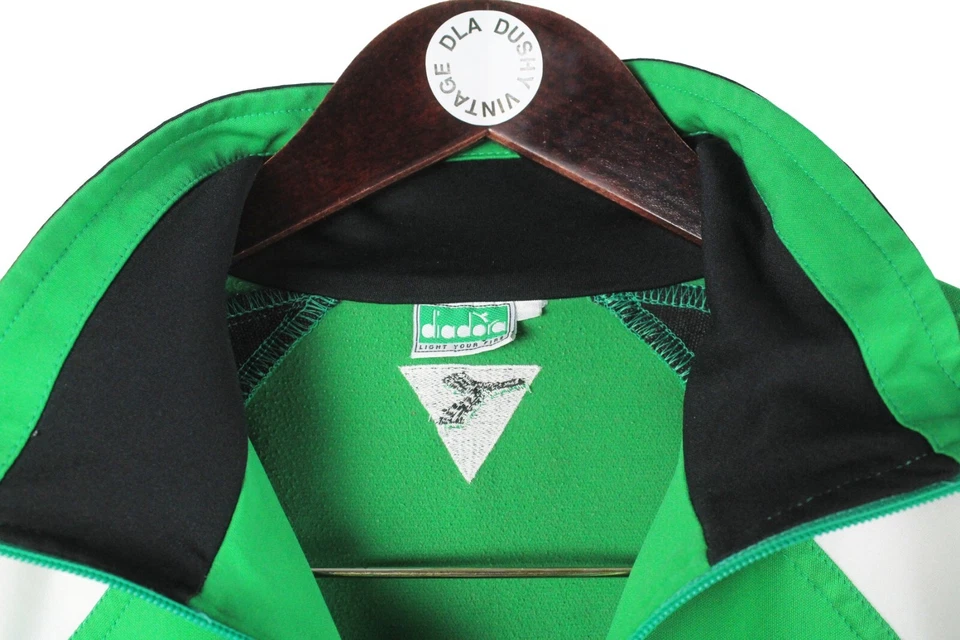 SUDADERA DIADORA VINTAGE 1/4 CREMALLERA TALLA L/XL AÑOS 90 ESTILO DEPORTIVO JUMPER VERDE Foto 4 de 4