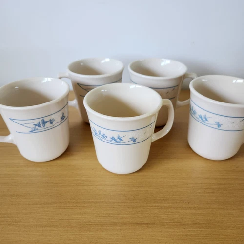 5 Corelle FIRST OF SPRING Coffee Mugs Cups D-Handle Vintage