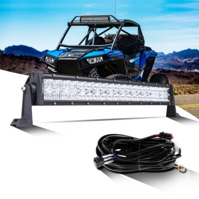 Auxbeam 22'' 120W 12000lm LED Work Light Bar Dual Row Spot Flood Combo For ATV