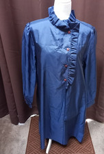 FORECASTER OF BOSTON Women's Coat Trench Button/Belted Blue VINTAGE Size13/14