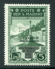 1943 San Marino 25 cent. dark green overprinted new ** double overprint