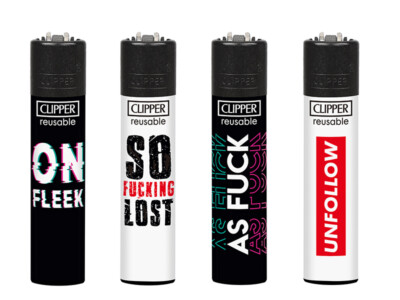CLIPPER Feuerzeug Lighter Classic Sammeln Gas Flint 4-Set -Jugendwort #5 -