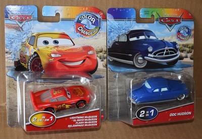 Disney Pixar Cars Color Changers DOC HUDSON & LIGHNING McQUEEN LOT