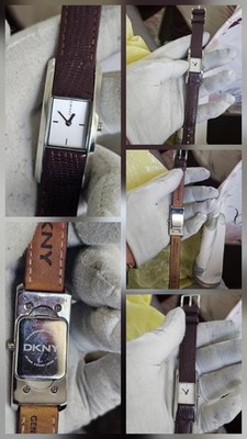 DKNY Damen-Armbanduhr NY-3435   Edelstahl   Braunes Lederarmband   3 ATM