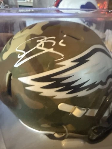 Philadelphia Eagles DONOVAN McNABB Signed Riddell CAMO Mini Helmet AUTO- JSA Coa
