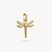 Thomas Sabo Charm AnhäNger Libelle Silber Vergoldet WeißE Steine CC1285-414-14