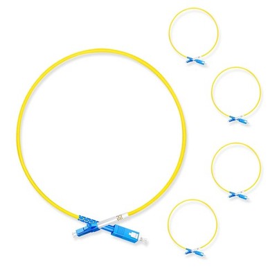 5 PCS 0.5 Meter SC UPC To LC UPC Simplex Single Mode Fiber Optic Patch Cord OS2
