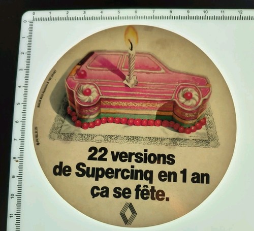 Plaque métal vintage Renault Supercinq GT turbo 1