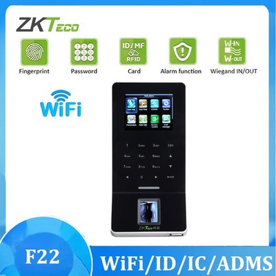 ZKTeco F22 WiFi Fingerprint Access Control Attendance Time Clock 2.4'' Screen