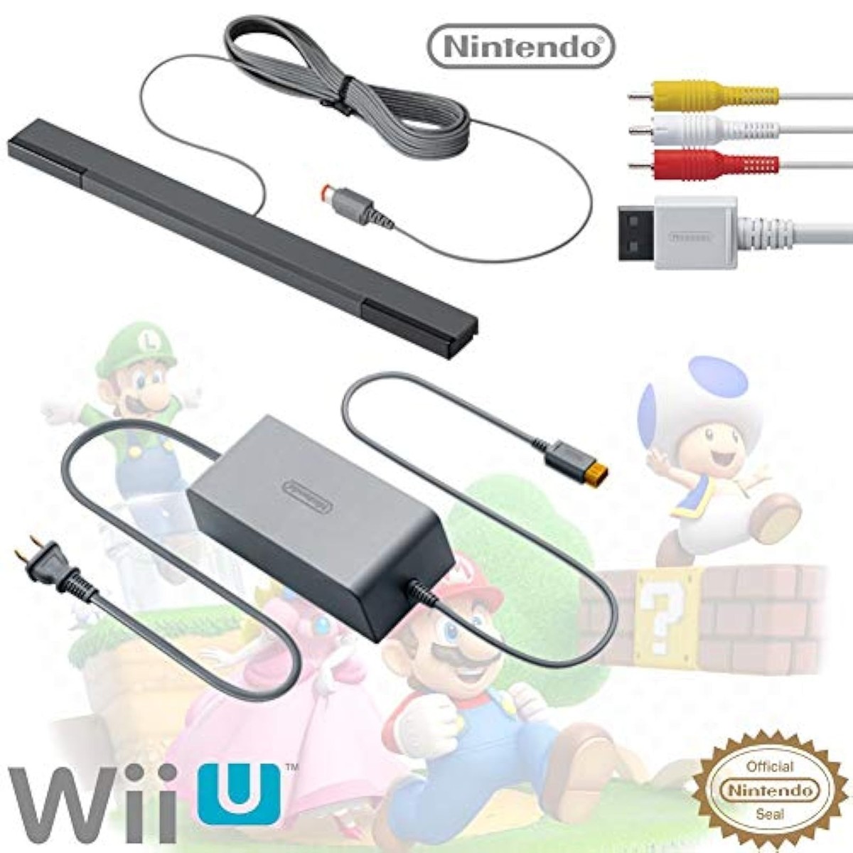 Nintendo Brand Wii U AC Adapter Composite AV Cable And Sensor Bar