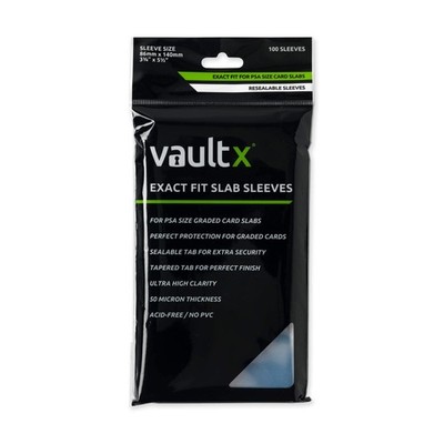 Vault X Exact Fit Slab Sleeves (100 Pack) for Graded PSA 100 pack, Clear
