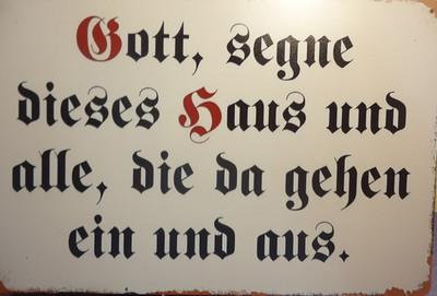 GOTT SEGNE DIESES HAUS UND ALLE DIE DA GEHEN ..BLECHSCHILD  Metallschild 30x20cm