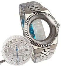 41MM Watch Case Sapphire Glass Fit Land Dweller Style NH35 NH36 (Case+dial+hand)