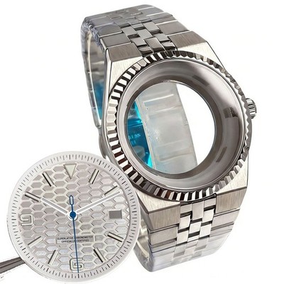 41MM Watch Case Sapphire Glass Fit Land Dweller Style NH35 NH36 (Case+dial+hand)