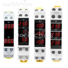 AC 80-500V 100A DIN Rail Ammeter Voltmeter Digital Display Voltage Current Meter