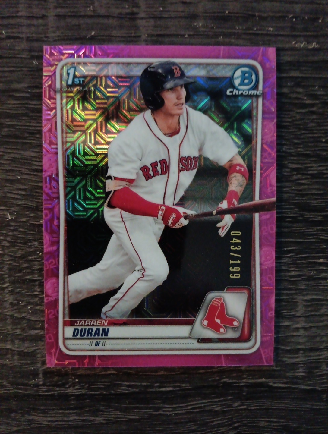 2020 1st Bowman BCP-144 Jarren Duran Chrome Prospects Mojo Refractors Pink #/199