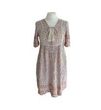 IRIS MAXI Womens Floral Boho Style Mini Dress with Pockets & Tassels~Size UK 6.