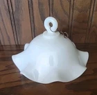 VINTAGE MILK GLASS RUFFLED SMOKE BELL 6”