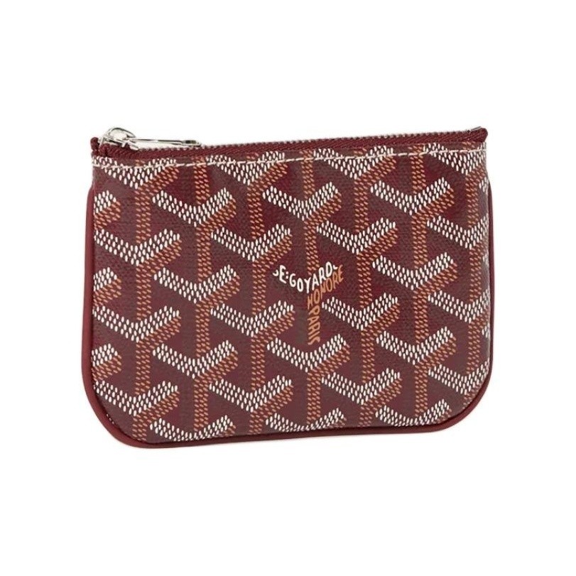 GOYARD Sent Nano Key Pouch Burgundy 5.1x0.4x3.5 in