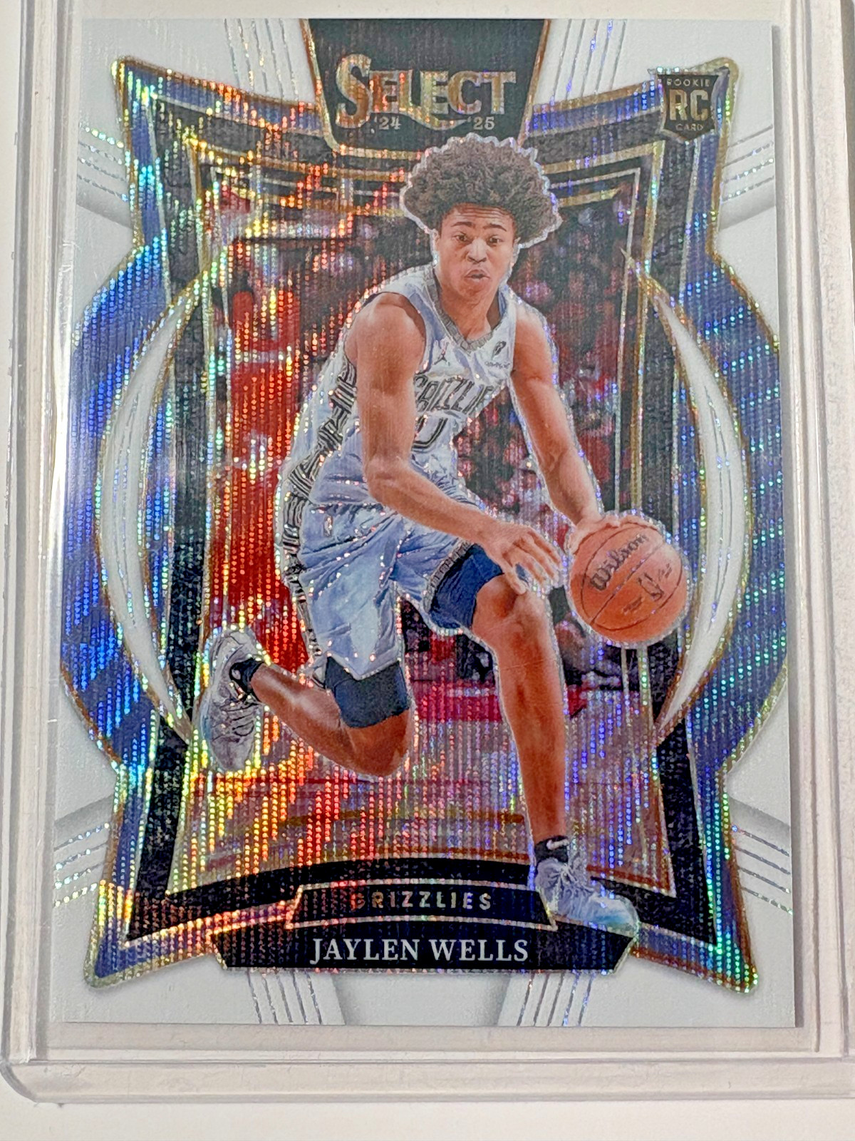 Jaylen Wells 2024-25 Panini Select White Wave Prizms Concourse #79 (RC) 15/99