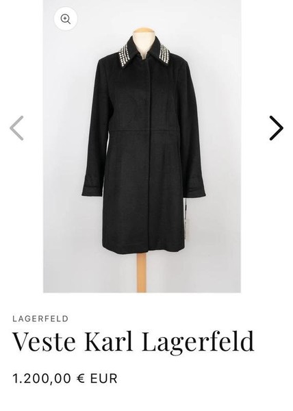 Damen Karl Lagerfeld Mantel Schwarz 38 / M / 46