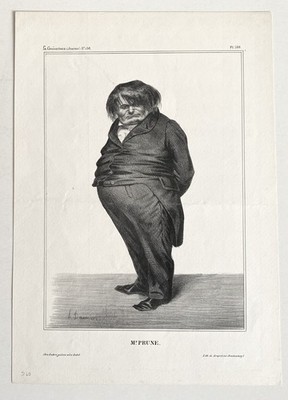 HONORÈ DAUMIER, Mr. PRUNE orig.  Lithographie sur blanc, La caricature 1833