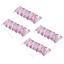 4 Pcs Dance Ribbons 78.7" Sparkly Gymnastics Ribbon Streamers White Wand, Pink