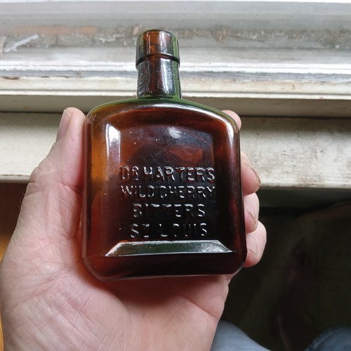 DR.HARTER'S WILD CHERRY BITTERS ST.LOUIS LARGER 4 1/2"SAMPLE SIZE BOTTLE 1890s