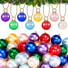112 Pcs Christmas Mini Balls Ornaments, 0.6 x 0.4 Inch Miniature Christmas