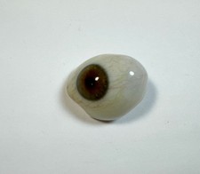 Antique German hand-blown human prosthetic glass eye.  Hazel.  Irregular shape.