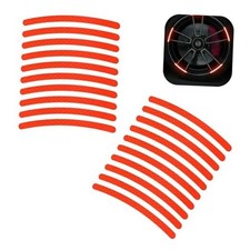 20PCS Car Wheel Stripe Reflective Stickers, Auto Wheel Reflective Red