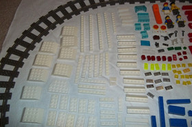Lego Train and Oval Track Lot from 4561 Railway Express - Incomplete