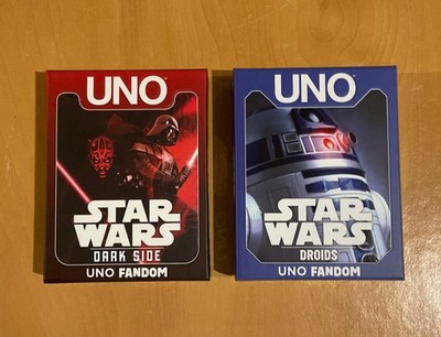 UNO Fandom Star Wars Dark Side & Droids Card Games w/ Foil Cards Exclusive NIB