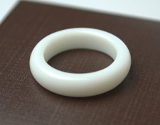 White agate ring Whole stone ring band Handmade jemstone jewelry Crystal ring