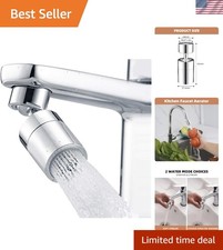 360 Swivel Sink Faucet Aerator - High Pressure Dual Function - Polished Chrome