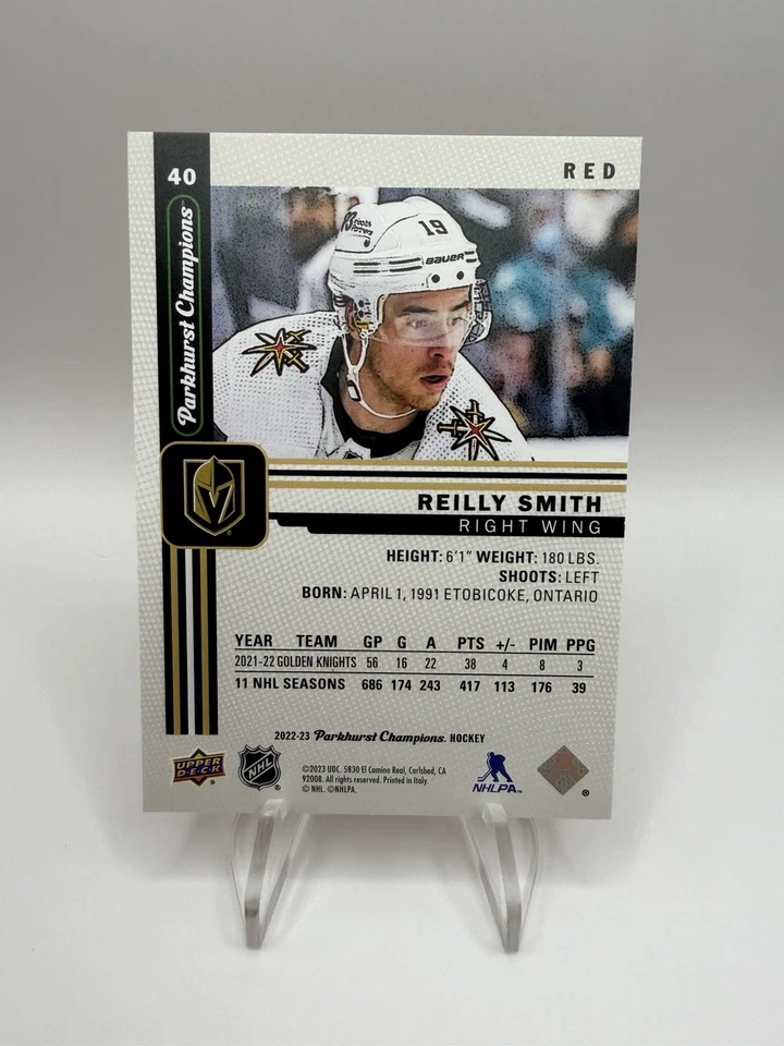 2022-23 Upper Deck Parkhurst Champions Red /51 Reilly Smith #40 - Image 2 of 2
