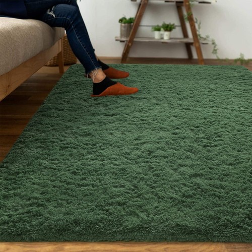Large Dark Green Rug for Living Room, 5x8 Large Fluffy Area Rugs for Bedroom,... - Bild 2 von 9