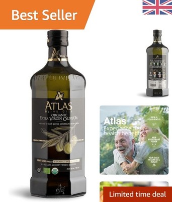 Authentic Moroccan Organic Extra Virgin Olive Oil - Polyphenol Rich 25.5 Fl Oz