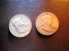 Franklin Half Dollar Lot of 2 90% Silver 1963D and 1960D