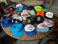 Vintage Trucker Hat Lot of 27 Assorted Retro Snapbacks - 70s - 00s Variety Lot