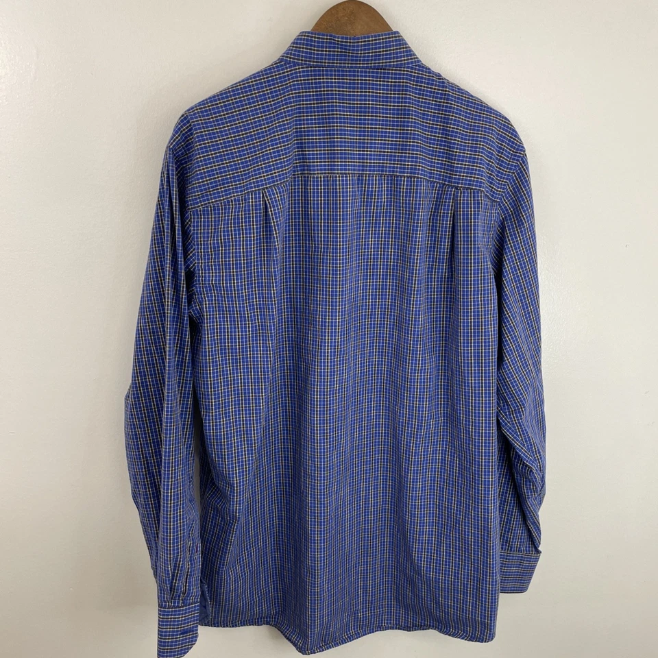 IZOD Shirt Mens LT Tall Large Blue Plaid Long Sleeve Button Down Casual Cotton - Image 2 of 4