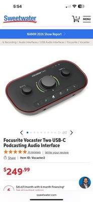 Focusrite Vocaster Two USB-C Podcasting Audio Interface